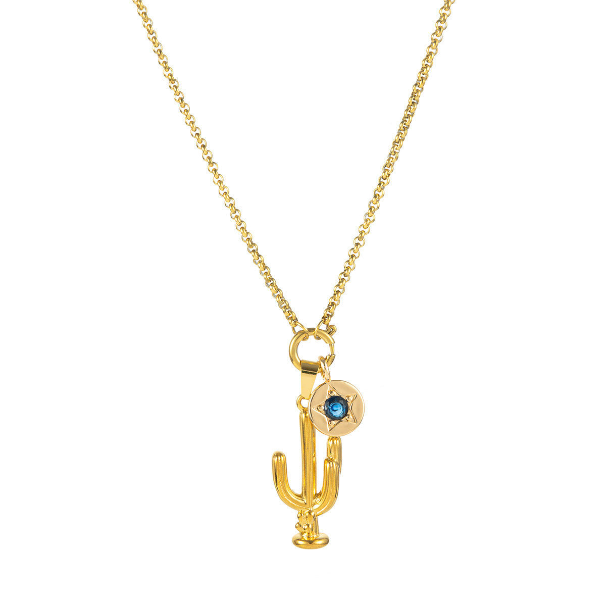 Color Pendant Necklace Female Twelve Birthstone Square Color Zircon