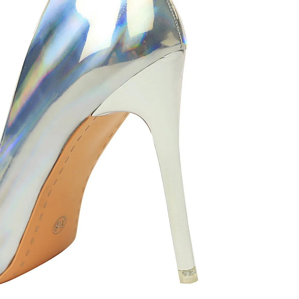 2023 Women 10.5cm High Heels Variety of Colors-Camel-Nude-Brown-Silver-Red-Champagne-Gold-/Luxury Glossy Stilettos