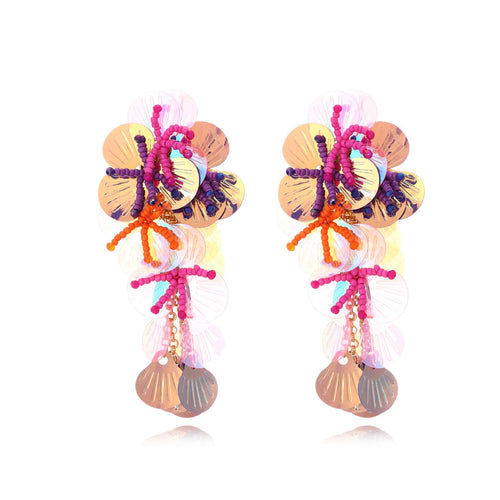 Colorful Shiny Large Shell Earrings