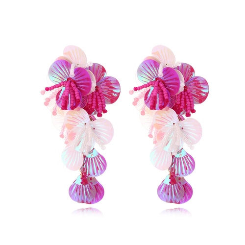 Colorful Shiny Large Shell Earrings
