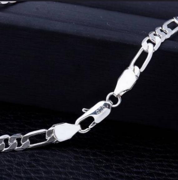 24K Gold Platinum Plated Chains 4.5mm Men's NK Links Figaro Necklace