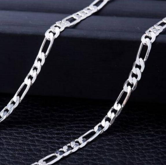 24K Gold Platinum Plated Chains 4.5mm Men's NK Links Figaro Necklace