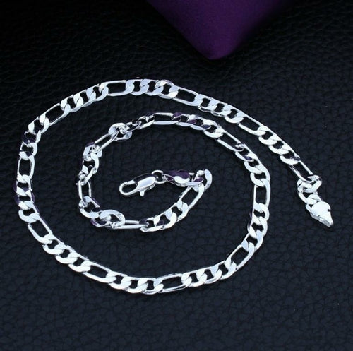 24K Gold Platinum Plated Chains 4.5mm Men's NK Links Figaro Necklace