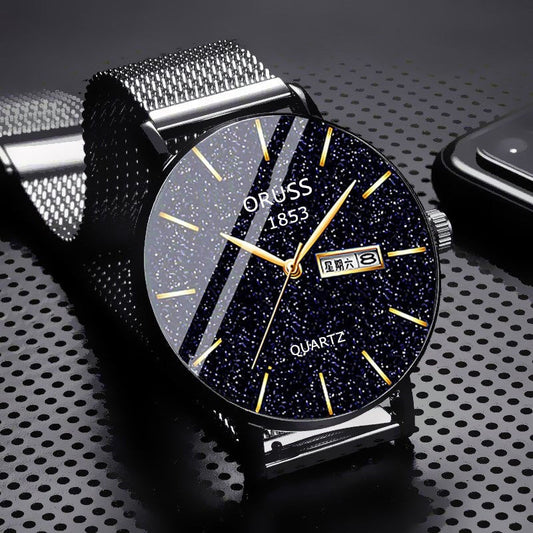 Reloj mecánico totalmente automático para hombre con calendario y puntero de acero fino