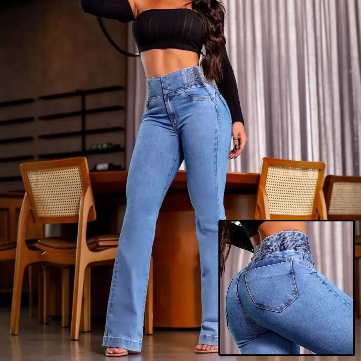 Sexy Elegant New Fashion Casual Female Trouser Bottom Back Shirred