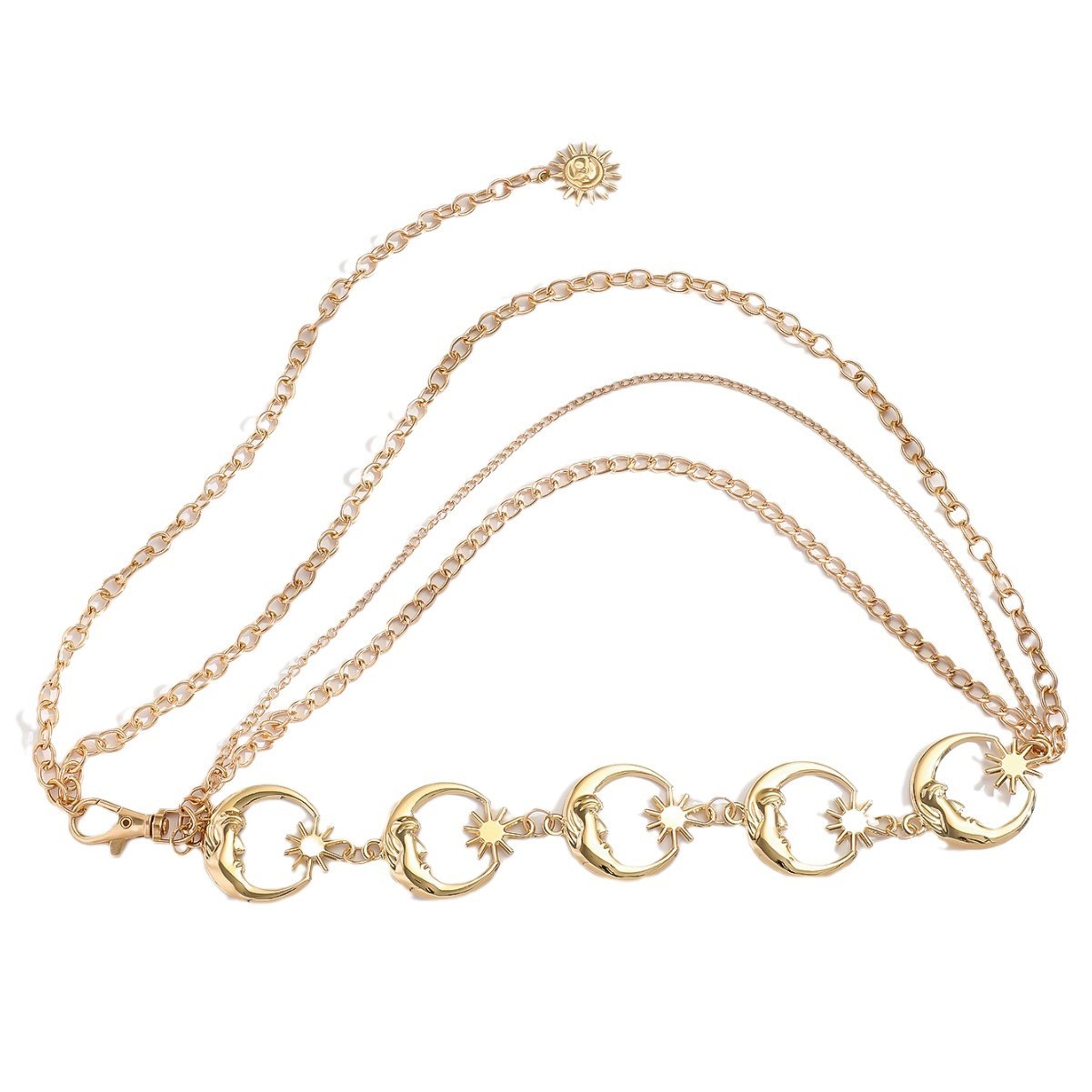 Crescent Waist Chain Tassel Multi-layer Chain Adjustable