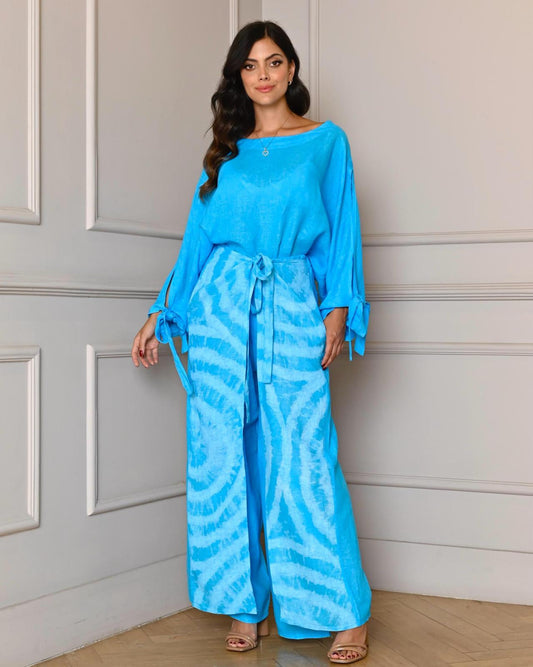 Italian Linen Tie Dye Palazzo Pant