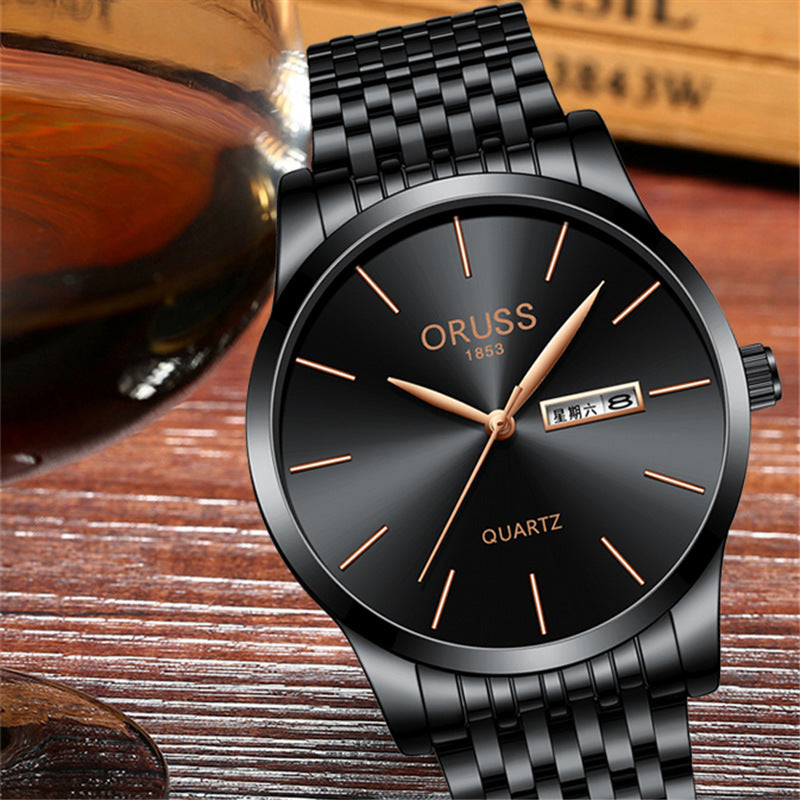 Fully Automatic Mechanical Watch Men's Calendar Pointer Fine Steel