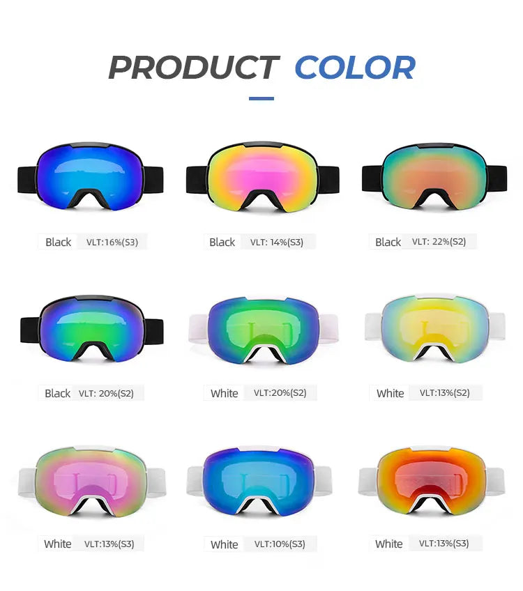 Gafas de esquí de invierno profesionales para adultos Gafas de sol para esquí y snowboard Gafas UV 400