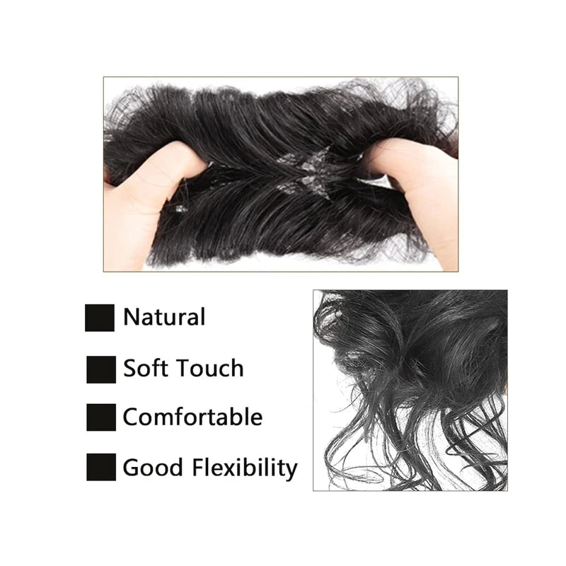 Moños de pelo sintético rizado desordenado a la moda con banda elástica para extensiones de cabello, moño para mujer, accesorios para el cabello, cubierta para el cabello