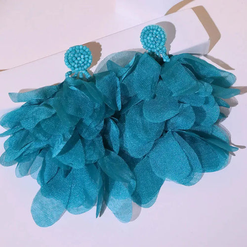 Handmade Cotton Long Tassel  Earrings