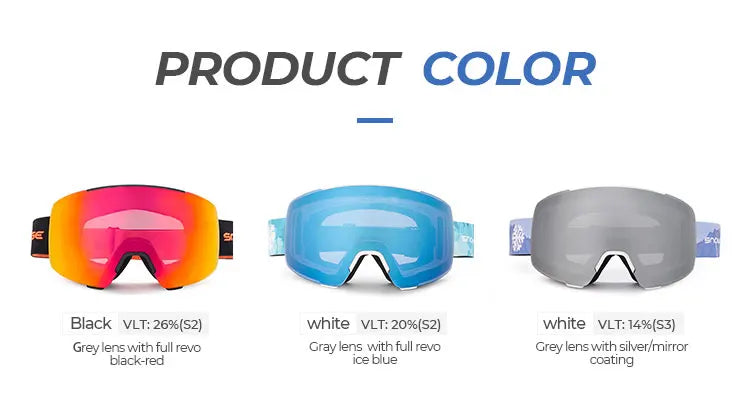 Anti-fog Sports Eyewear oem custom design logo color magnetic lens ski goggles