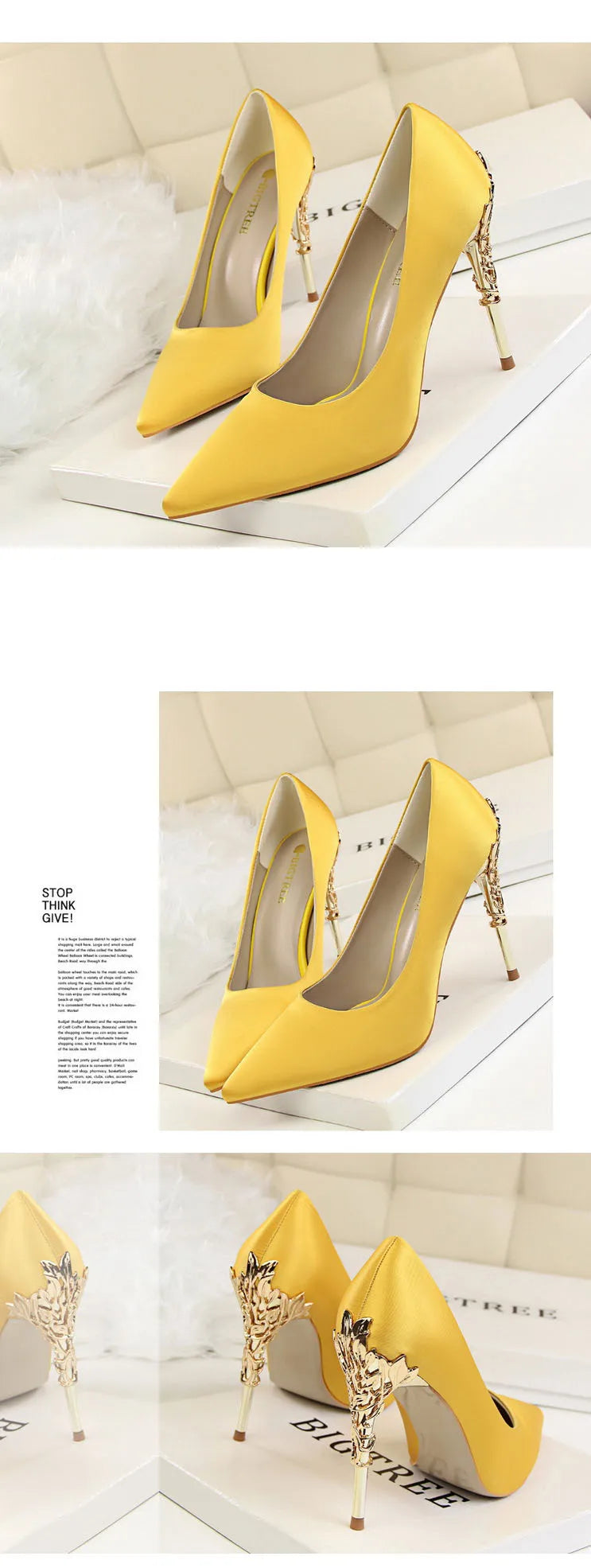 Metal Pointed Toe Thin Heel High Heels Variety Color Heels