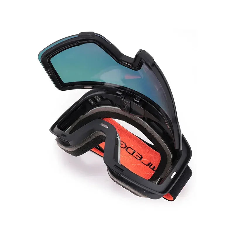 Anti-fog Sports Eyewear oem custom design logo color magnetic lens ski goggles