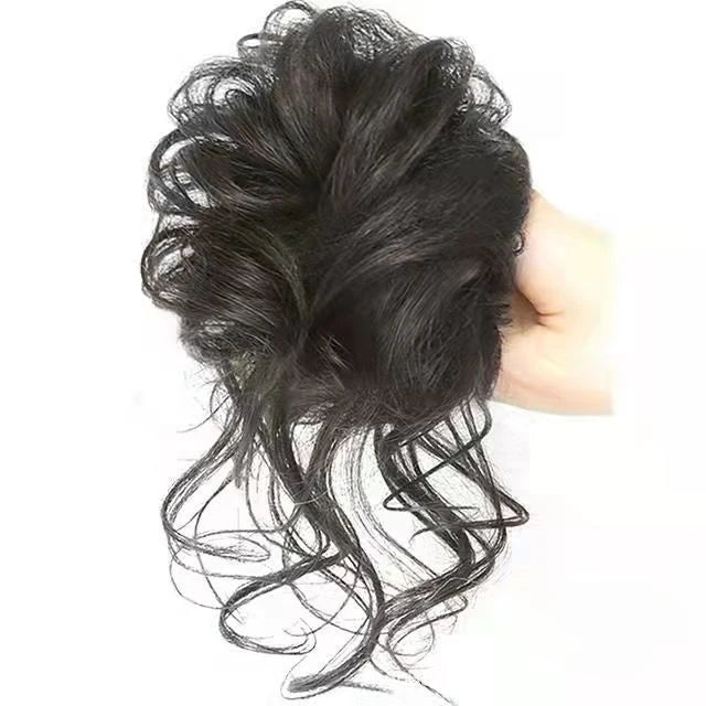 Moños de pelo sintético rizado desordenado a la moda con banda elástica para extensiones de cabello, moño para mujer, accesorios para el cabello, cubierta para el cabello