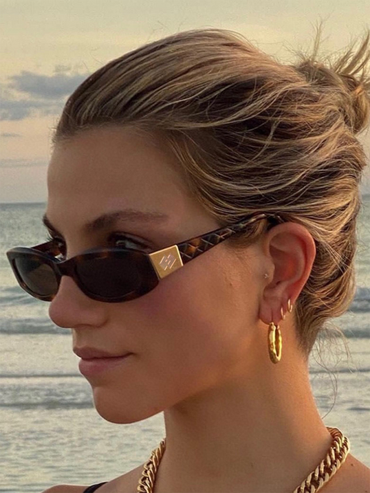 Fashion small frame diamond pattern decorative square frame sunglasses