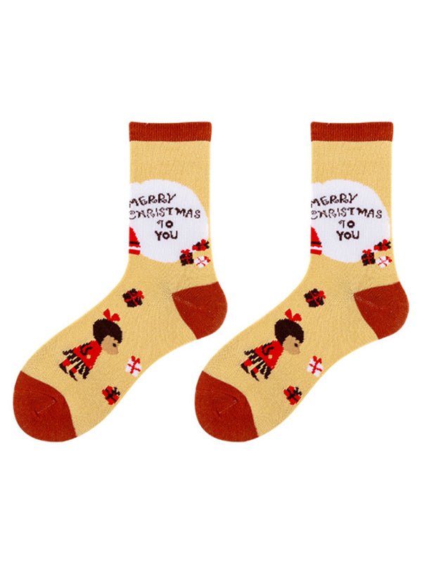 New autumn and winter Christmas mid-calf socks Christmas socks