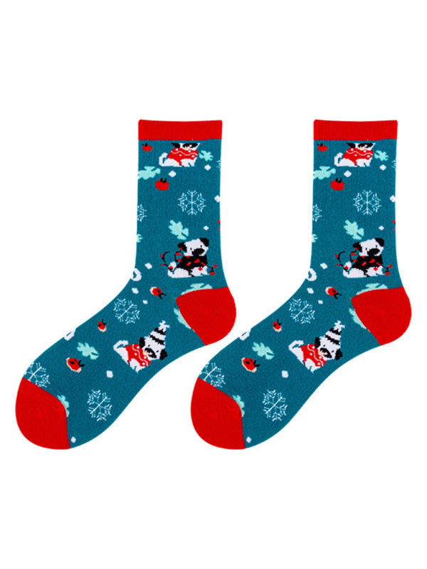New autumn and winter Christmas mid-calf socks Christmas socks