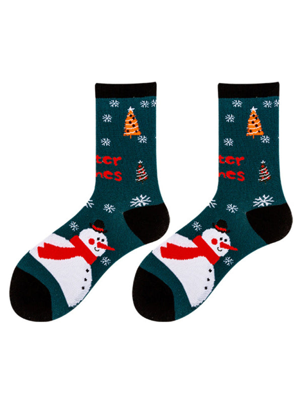 New autumn and winter Christmas mid-calf socks Christmas socks