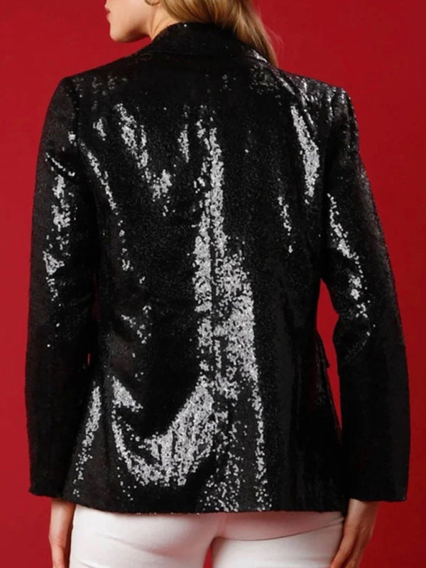 New Women's Christmas Sequined Loose Suit Top