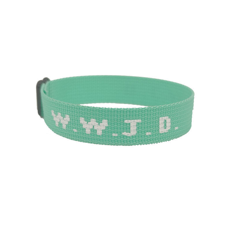 Letter jacquard printed wrist strap bracelet webbing unisex