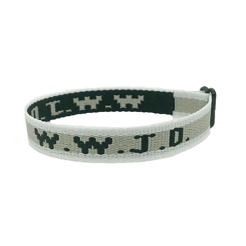 Letter jacquard printed wrist strap bracelet webbing unisex