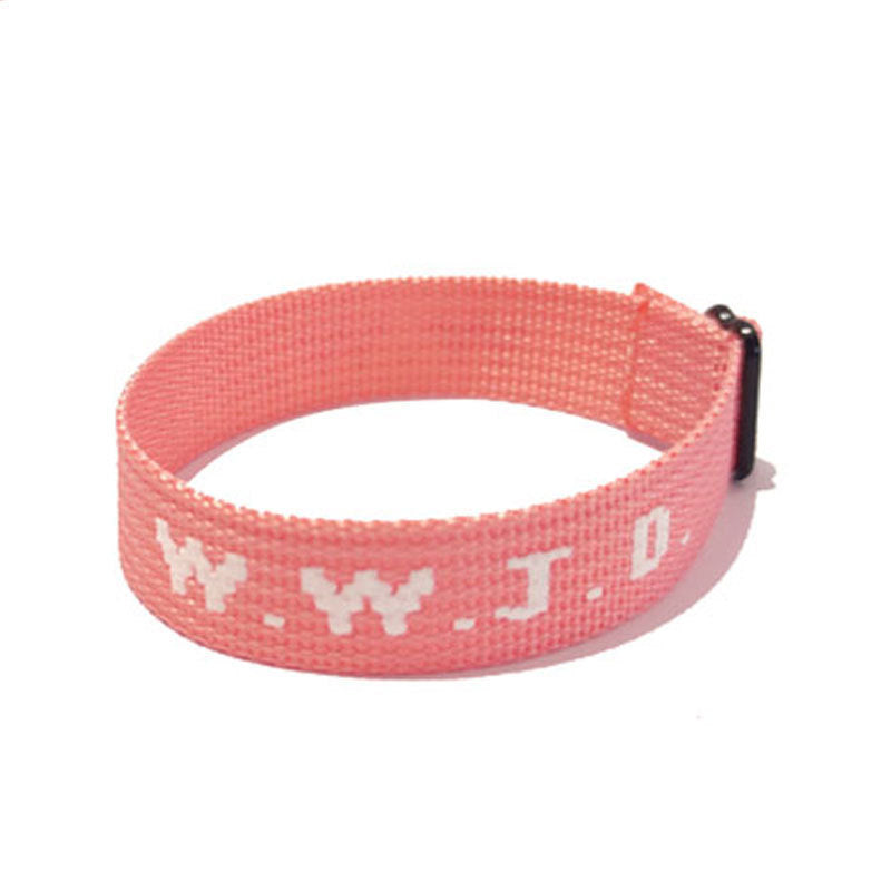 Letter jacquard printed wrist strap bracelet webbing unisex